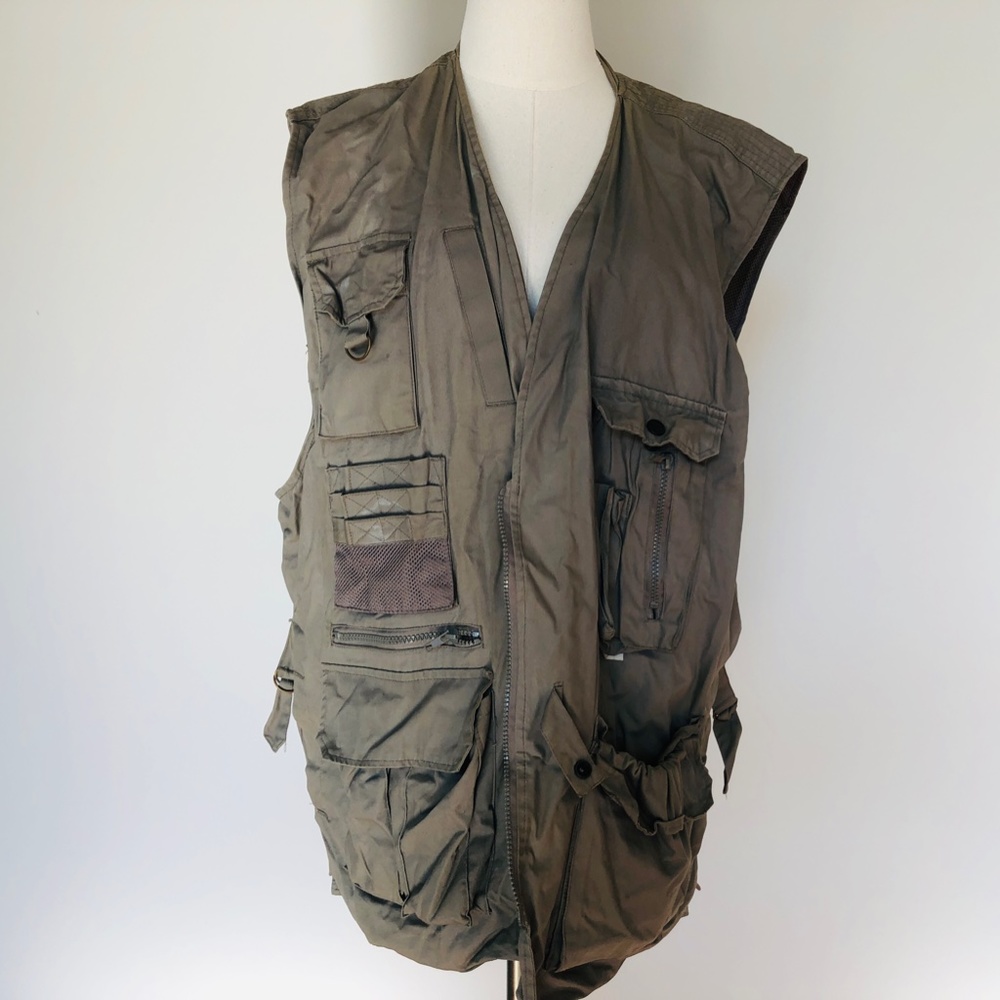 Mens Tactical Jacket Vest Plus Size 2XT FOX FIRE Lots of pockets